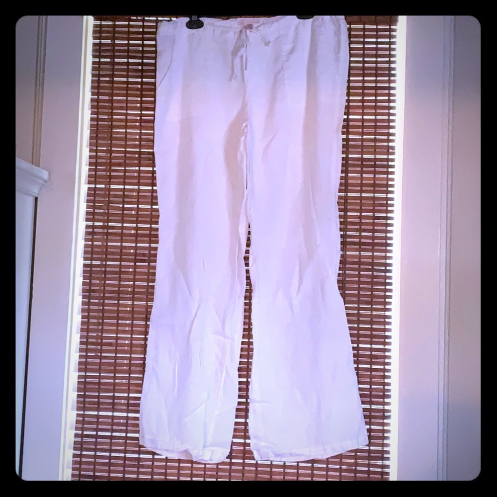 Victoria’s Secret White Light-Weight Linen Pants